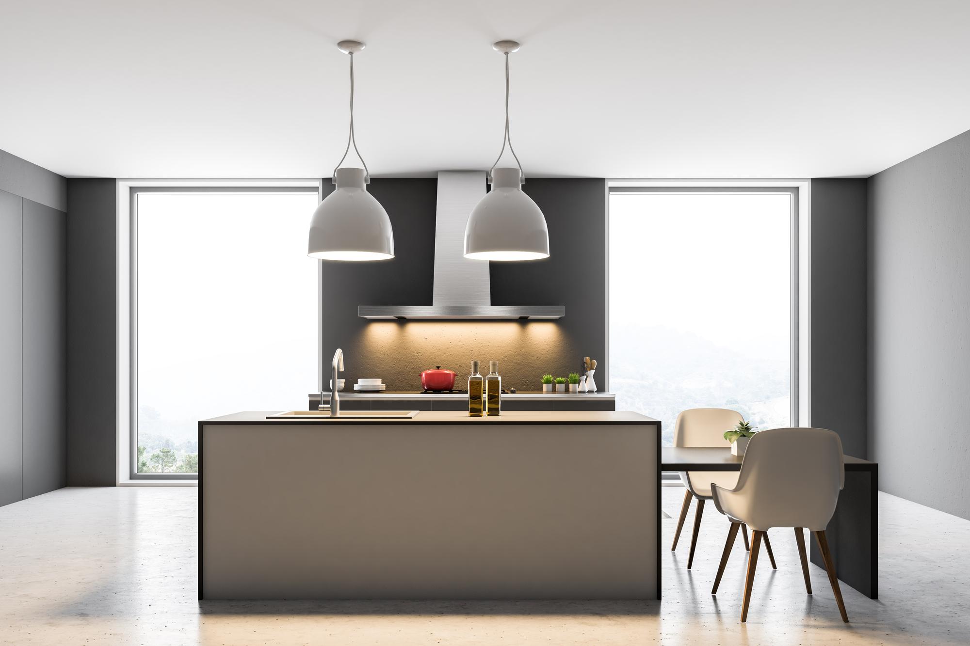 modern kitchen with island
